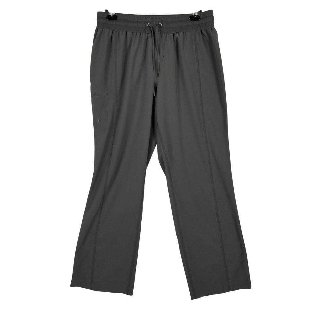 Coolibar Sun Protection Pants Mens L Gray UPF 50+ Active Performance Drawstring